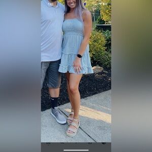 Green Mini Checkered Dress